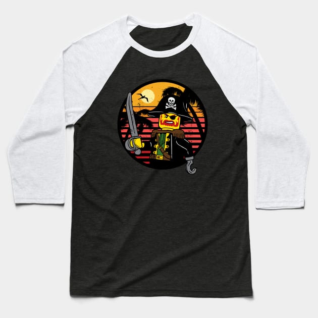 Pirates Captain Brick Beard Baseball T-Shirt by The Brick Dept